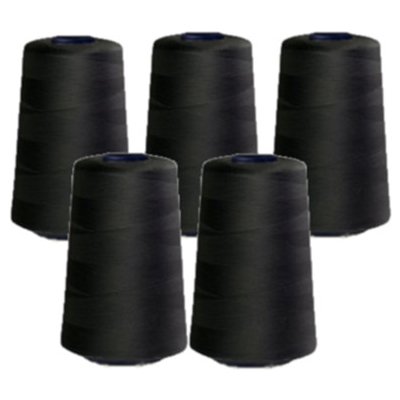 Sada nití PES OVERLOCK TOXO - černá (5x5000Y) – Zboží Dáma