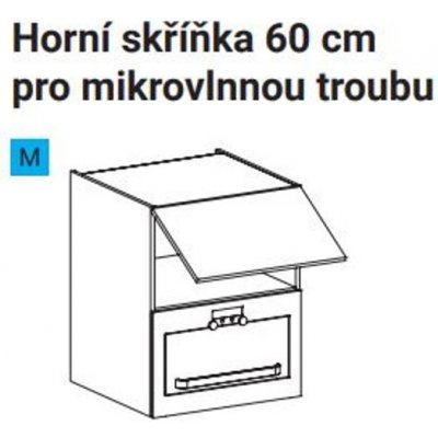 EBS EH60M1DB skříňka horní výklopná pro mikrovlnnou troubu bílá lesk, 60cm