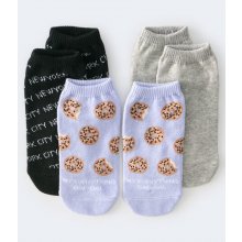 Aeropostale dámské kotníkové ponožky s donutem sada 3 kusů NYC Doughnut Ankle Sock 3-Pack Multicolor