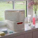 Curver Rattan Style box s víkem S smetanový – Zboží Dáma