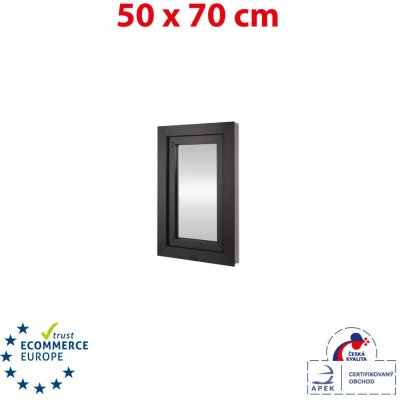 Okna Hned Plastové okno 50x70 cm antracit/bílá otevíravé i sklopné levé – Sleviste.cz