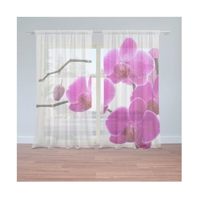 Sablio Záclony Fialové orchideje: 2ks 150x250cm – Hledejceny.cz