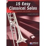 15 Easy Classical Solos + CD trombone BC+TC in Bb + piano trombon + klavír