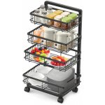 Servírovací stolek kolečka kov černá NoBi DALAS – Zboží Dáma