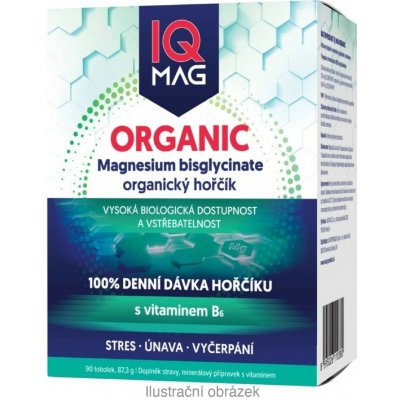 IQ Mag Organic Magnesium+vit.B6 90 tablet – Hledejceny.cz