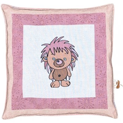 Ovopecka nahřívací polštářek s třešňovými peckami Lvíček růžový 15x15 cm – Zboží Dáma