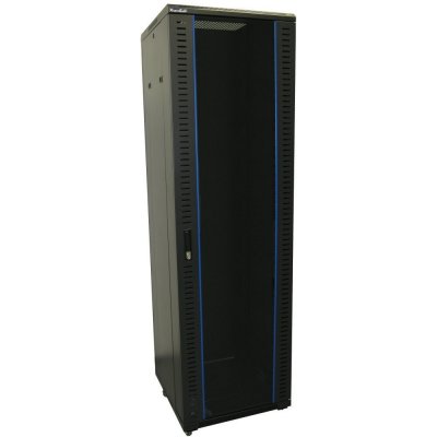 XtendLan 42U,600x800 stojanový, černý, skleněné dveře, plná záda (ECO-42U-68-BLACK)