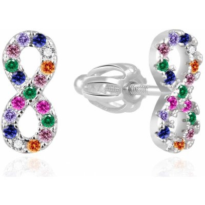 Agato Třpytivé stříbrné náušnice Nekonečno AGT-E171SC – Zboží Dáma