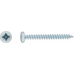 Uni vrut s půlkulatou hlavou PZ1 plný závit bíle pozinkovaný 3 x 16 mm, 80 ks – Hledejceny.cz