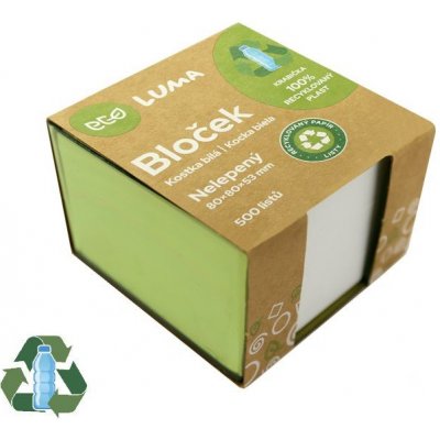 Bloček KOSTKA bílá 80 x 80 x 53mm, nelepená ECO LUMA – Sleviste.cz