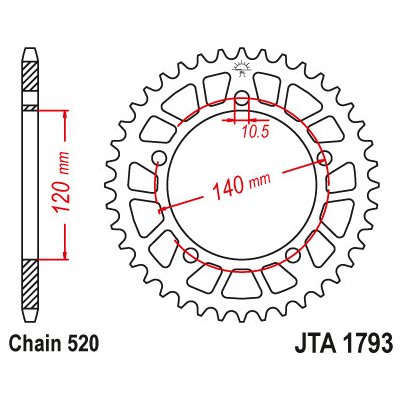 JT Sprockets JTA 1793-45BLK – Hledejceny.cz