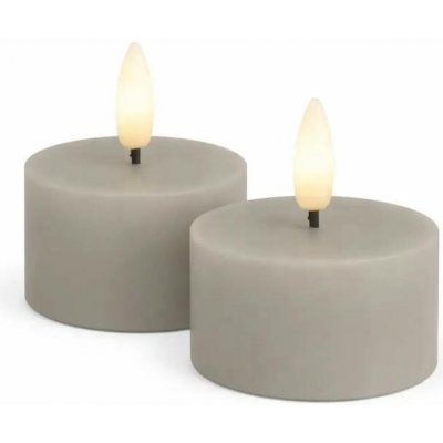 SIRIUS Sada LED čajové svíčky na baterie Sille Tealight, Ø 6 × 3,4 cm, teple šedá, z pravého vosku, balení 2 ks – Hledejceny.cz