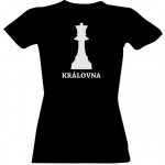 Tričko s potiskem Šachova figurka královna Černá