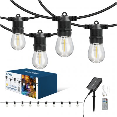Kobi LED Stm solární řetěz STARLIGHT NEO 10xE27/3,7V 2700K IP54 1200 mAh 11,5m + DO 004521 – Hledejceny.cz