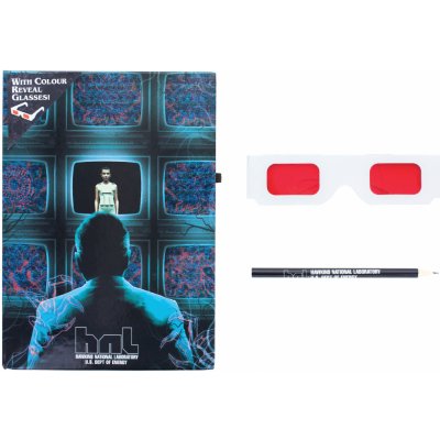 CurePink Blok A5 s tužkou a brýlemi Netflix Stranger Things Hawkins Lab 4,8 x 21 cm PP9878ST – Hledejceny.cz