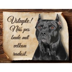 Sport hobby Cedulka Americký pitbulteriér Vstupte 20 x 15 cm