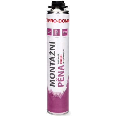 PRO-DOMA Pěna montážní nízkoexpanzní Profi pistolová 750 ml – Zboží Mobilmania