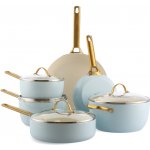 GreenPan Sada nádobí s nepřilnavým keramickým povrchem, Padova Reserve, 10 ks, světle modrá CC008485-001 – Sleviste.cz