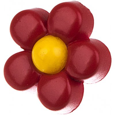 Knoflík 18mm květina plastový Varianta: červený se žlutým středem – Zboží Dáma