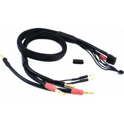 Ultimate Racing 2 x 2S černý nabíj. kabel G4/G5 v černé ochranné punčoše dlouhý - XT60 3-pin XH 60 cm – Zbozi.Blesk.cz