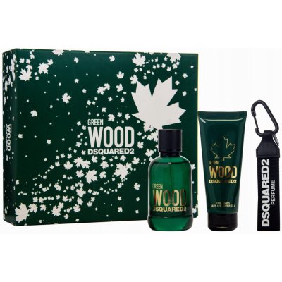 Dsquared² Green Wood EDT 100 ml + sprchový gel 100 ml + klíčenka dárková sada – Zboží Mobilmania