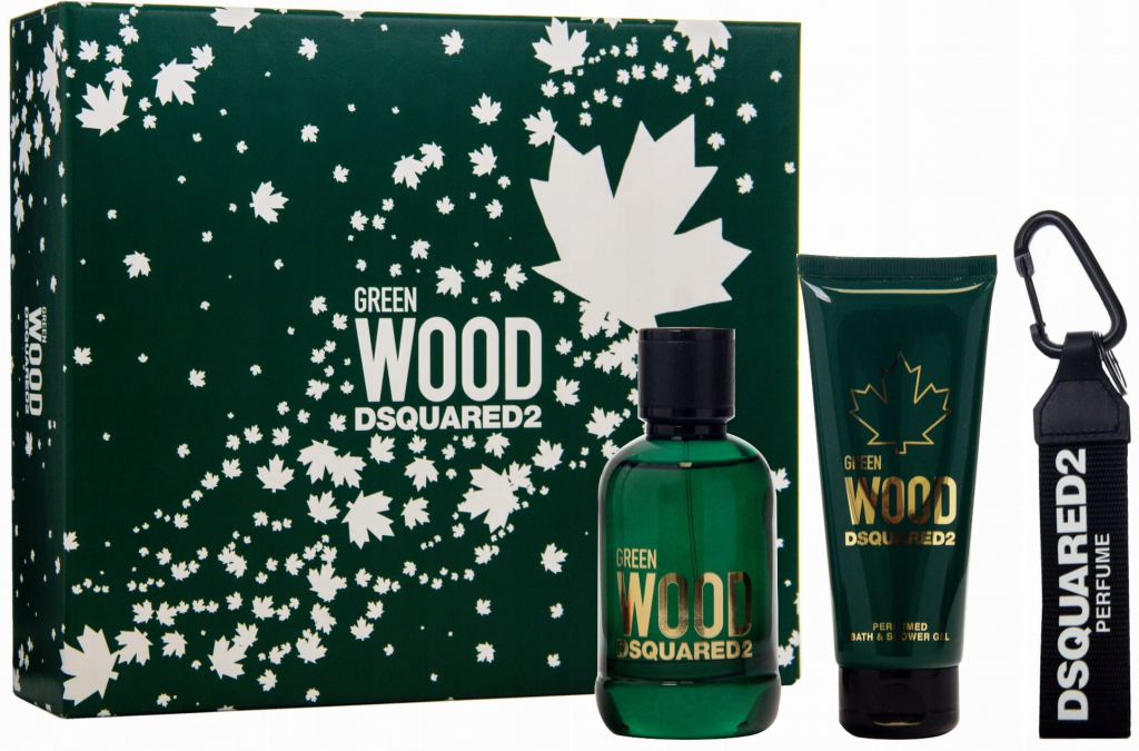 Dsquared² Green Wood EDT 100 ml + sprchový gel 100 ml + klíčenka dárková sada