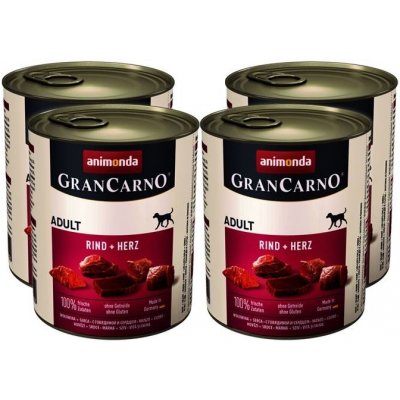 Animonda GranCarno Original Adult hovězí a srdce 4 x 0,8 kg – Zboží Mobilmania