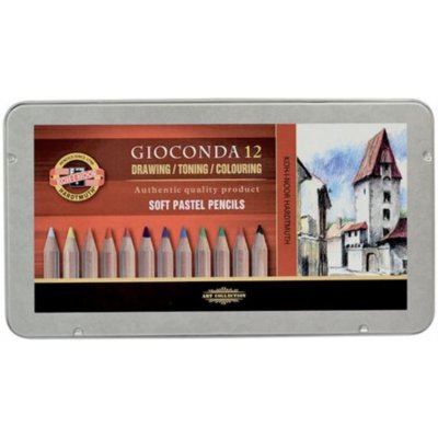 Koh-i-noor Gioconda 12 Souprava prašných uměleckých kříd v tužce 8827 12 barev – Zboží Mobilmania