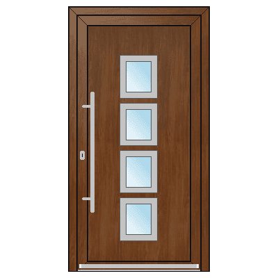 OknaDvereNaMiru.cz Vchodové dveře INOX 1427 ořech 105 x 205 cm – Zboží Mobilmania