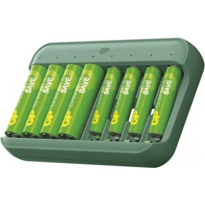 Nabíječka baterií GP Charge & save E822 + 4×AA 1300 mAh + 4×AAA 650 mAh 1604882200 – Zboží Mobilmania