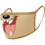 CurePink: ochranná rouška na ústa Looney Tunes: Tasmánský čert Taz hnědá – Zboží Mobilmania