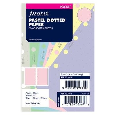 Filofax Náplň, kapesní, papír tečkovaný, mix barev pastel (6 barev) – Zboží Dáma