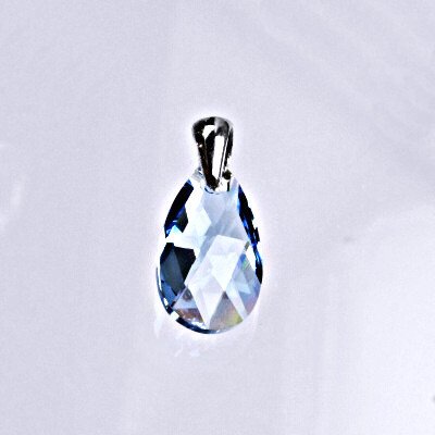 Čištín Stříbrný přívěšek s krystalem Swarovski akvamarín, slza P 1302