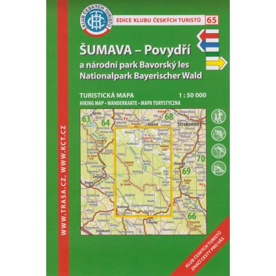 Šumava - Povydří a Národní park Bavorský les - turistická mapa KČT č.65