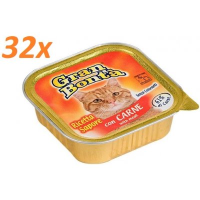 Gran Bonta paté s hovězím pro kočky 32 x 100 g