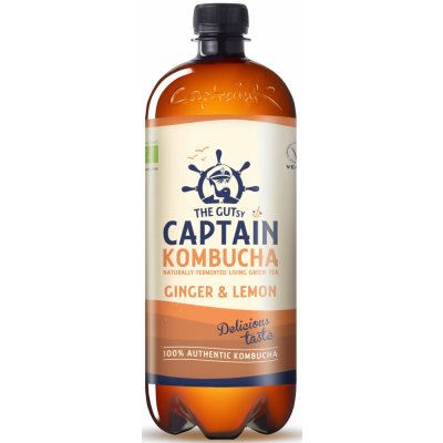 Captain Kombucha zázvor a citron BIO 1 l