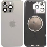 Kryt Apple iPhone 15 Pro Max Sklo Zadního Housingu + Sklíčko Kamery + Kovová Destička + Magsafe Magnet Natural Titanium – Zboží Živě