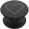 Držák na mobil PopSockets PopGrip White Heart Black 800667