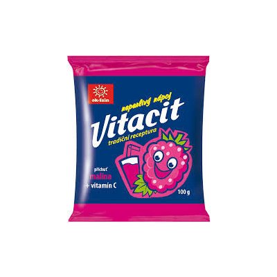 ok-fain Vitacit neprelivý nápoj v prášku 100 g malina + vitamín C