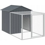 Petrashop kurník s výběhem antracitový pozink 117 x 201 x 123 cm – Sleviste.cz