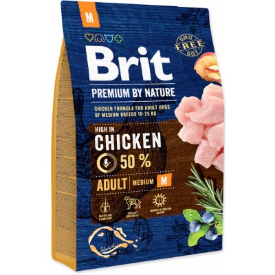 Brit Premium by Nature Adult M 3 kg – Hledejceny.cz