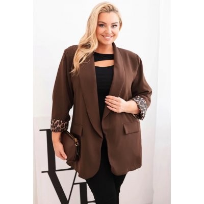 Kesi dámské sako ART1199 v leopardím vzoru Hnědá – Zboží Dáma