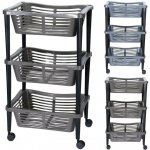 EXCELLENT Vozík se 3 košíky na kolečkách šedá – Zboží Dáma