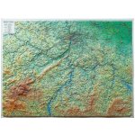 Okolí Prahy - nástěnná plastická mapa Varianta: bez rámu, Provedení: plastická mapa – Zboží Dáma