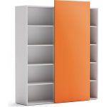Plan Skříň vysoká otevřená BLOCK White, 1600 x 400 x 1748, oranžová – Zboží Dáma