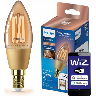 Philips Smart LED 4,9W, E14, jantarové sklo, Tunable White – Hledejceny.cz