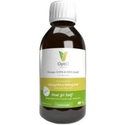 Vegetology Vegetology Opti-3, Omega-3 EPA a DHA s vitaminem D3, tekuté 150 ml, bez příchutě