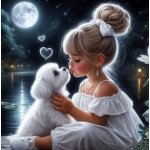 NORIMPEX Diamantové malování Dívka s pejskem 30 x 40 cm – Hledejceny.cz