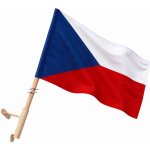 Prapor ČR + dřevěná žerď + fasádní držák jednoramenný Rozměr: 100x150 cm – Hledejceny.cz