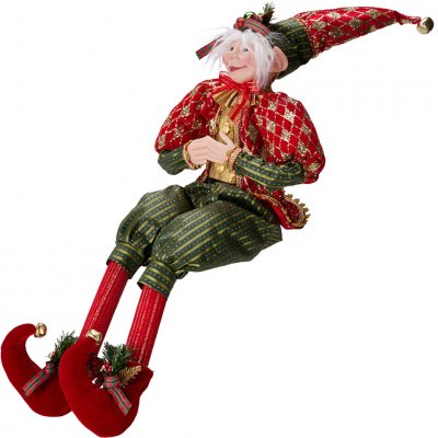 Koopman International Vianočná figúrka sediaceho škriatka 65 cm – Hledejceny.cz